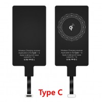 Factory price mini Qi charging mobile phone Universal type-C Wireless Charger type c Receiver charging card