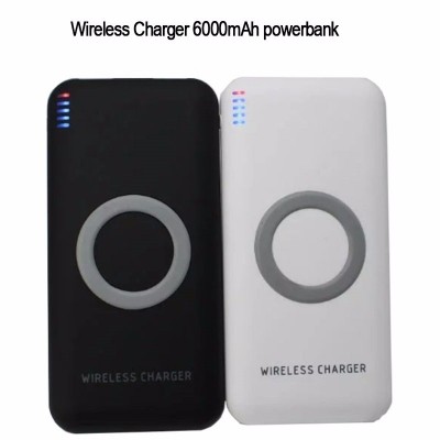 Lightweight powerbank 6000mAh wireless charger for iPhone for Samsung for Vivo wireless charging power bank