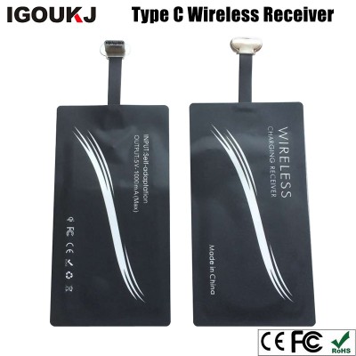 For android phone with type C universal qi wireless charger receiver High quality qi wireless charge usb adapter receiver coil