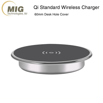 Desk circular hole cover qi wireless charger for iphone universal wireless charging station for galaxy S8 wiless charging pad